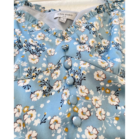 *Like New* Petite Studio Blue Floral Mini Dress - Picture 5 of 9